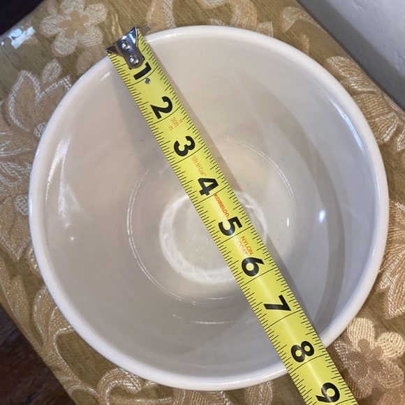 VINTAGE GOOSEBERRY PATCH JADE GREEN POTTERY CERAMIC BAKING MIXING BOWL GORGEOUS - Picture 6 of 7